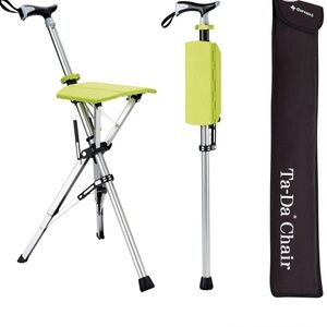 STEP2GOLD Ta-Da Chair, Portable Trekking Hiking Pole, Walking Stick Medium 33.4”